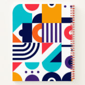 Farbiges geometrisches Muster Abstrakt Art Monogra Notizblock (Rückseite)