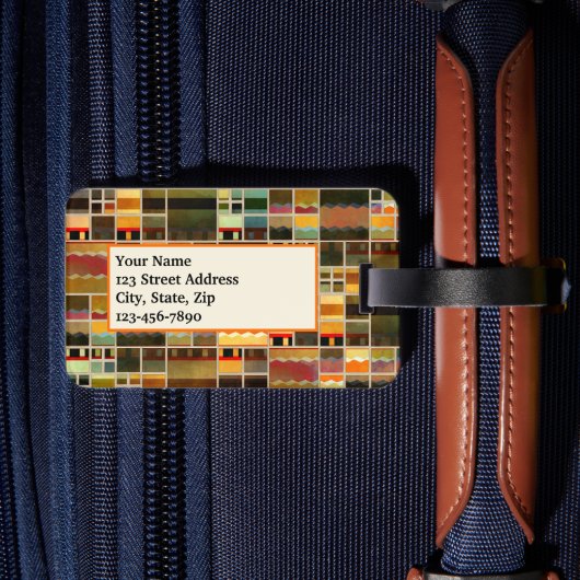 Farbiges geometrisches Muster aus festem Glas Gepäckanhänger (Rückseite Insitu 2)