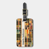 Farbiges geometrisches Muster aus festem Glas Gepäckanhänger (Vorderseite vertikal)