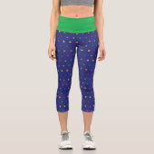 Farbiges geometrisches Muster Capri Leggings (Vorderseite)