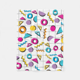 Farbiges geometrisches Muster der 80er Jahre Fleecedecke