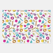 Farbiges geometrisches Muster der 80er Jahre Geschenkpapier Set (Vorderseite 3)