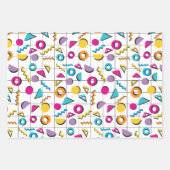 Farbiges geometrisches Muster der 80er Jahre Geschenkpapier Set (Vorderseite 2)