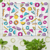 Farbiges geometrisches Muster der 80er Jahre Geschirrtuch (Gefaltet)