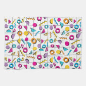 Farbiges geometrisches Muster der 80er Jahre Geschirrtuch (Horizontal)