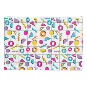 Farbiges geometrisches Muster der 80er Jahre Kissenbezug (Rückseite-Links)