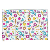 Farbiges geometrisches Muster der 80er Jahre Kissenbezug (Vorderseite-Rechts)