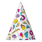 Farbiges geometrisches Muster der 80er Jahre Partyhütchen (Rückseite)