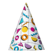 Farbiges geometrisches Muster der 80er Jahre Partyhütchen (Vorderseite)