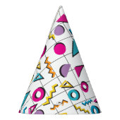 Farbiges geometrisches Muster der 80er Jahre Partyhütchen (Links)