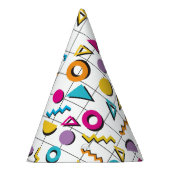 Farbiges geometrisches Muster der 80er Jahre Partyhütchen (Rechts)