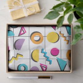 Farbiges geometrisches Muster der 80er Jahre Seidenpapier (Geschenk)