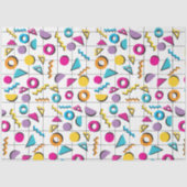 Farbiges geometrisches Muster der 80er Jahre Seidenpapier (Vorderseite)