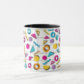 Farbiges geometrisches Muster der 80er Jahre Tasse (Zentrum)