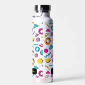 Farbiges geometrisches Muster der 80er Jahre Trinkflasche (Rechts)