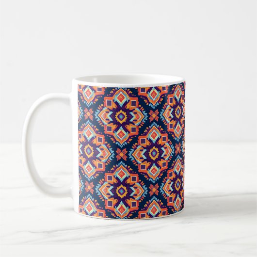 Farbiges geometrisches Muster der Aztec Kaffeetasse (Links)