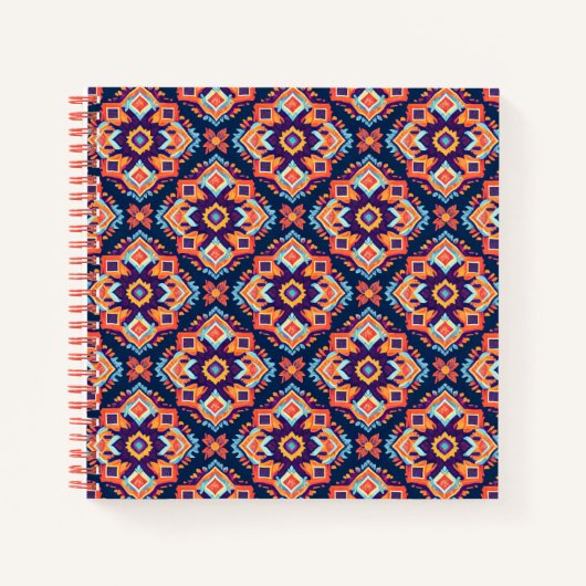 Farbiges geometrisches Muster der Aztec Notizblock (Vorderseite)