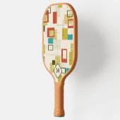 Farbiges geometrisches Muster der Moderne Mitte de Pickleball Schläger (Links)