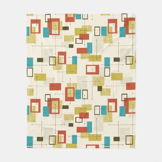Farbiges geometrisches Muster des Retro Mitte des Fleecedecke (Vorderseite)
