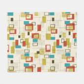 Farbiges geometrisches Muster des Retro Mitte des Fleecedecke (Vorderseite (Horizontal))