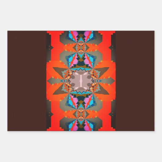 Farbiges geometrisches Muster des südlichen Wester Geschenkpapier Set (Vorderseite 3)