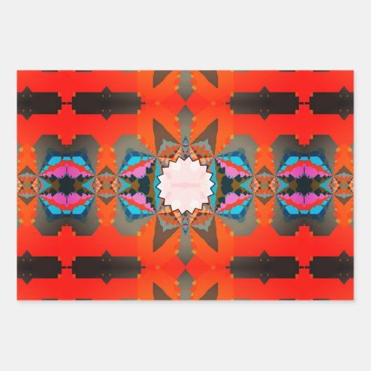 Farbiges geometrisches Muster des südlichen Wester Geschenkpapier Set (Vorderseite 2)