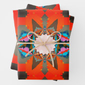 Farbiges geometrisches Muster des südlichen Wester Geschenkpapier Set (Beispiel)