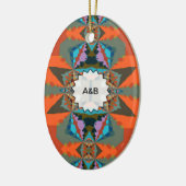 Farbiges geometrisches Muster des südlichen Wester Keramik Ornament (Links)