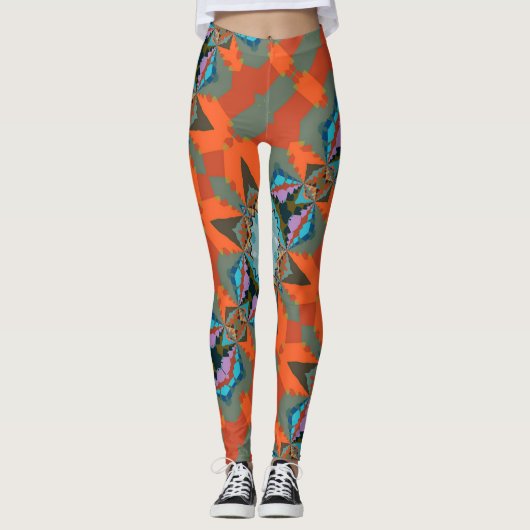 Farbiges geometrisches Muster des südlichen Wester Leggings (Vorderseite)