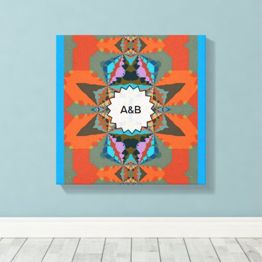 Farbiges geometrisches Muster des südlichen Wester Leinwanddruck (Insitu (Holzboden))