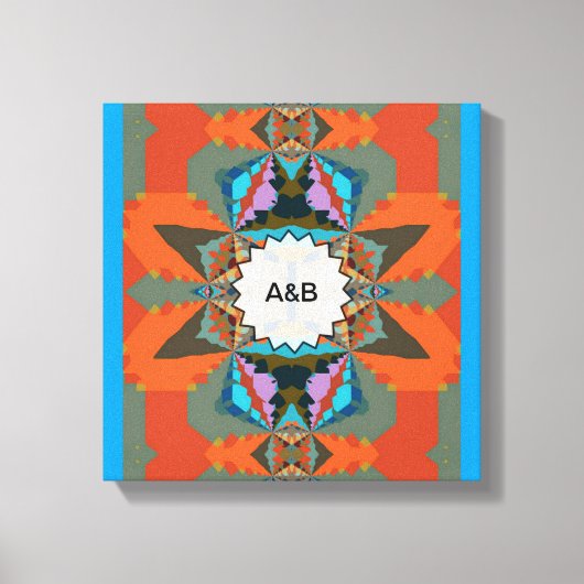 Farbiges geometrisches Muster des südlichen Wester Leinwanddruck (Vorderseite)