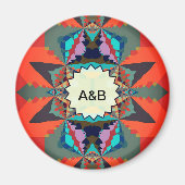 Farbiges geometrisches Muster des südlichen Wester Magnet (Vorne)