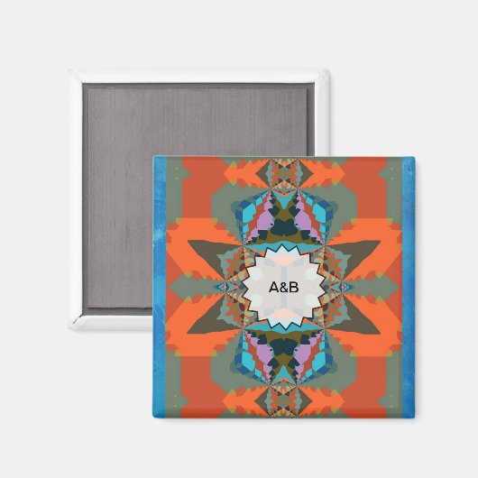 Farbiges geometrisches Muster des südlichen Wester Magnet (Vorderseite/Rückseite)