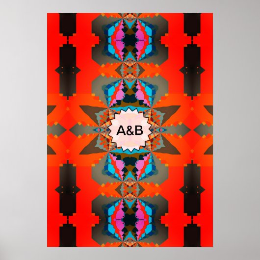 Farbiges geometrisches Muster des südlichen Wester Poster (Vorne)