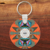 Farbiges geometrisches Muster des südlichen Wester Schlüsselanhänger (Vorderseite)