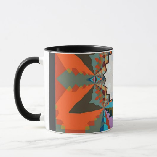 Farbiges geometrisches Muster des südlichen Wester Tasse (Links)