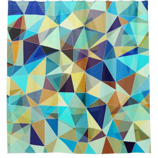 Farbiges geometrisches Muster, dreieckiger Hinterg Duschvorhang (Vorderseite)