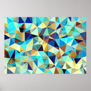 Farbiges geometrisches Muster, dreieckiger Hinterg Poster