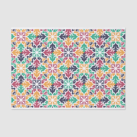 Farbiges geometrisches Muster entcoupage Seidenpapier (Vorderseite)