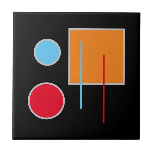 Farbiges geometrisches Muster Fliese (Vorderseite)