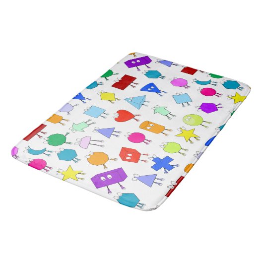 Farbiges geometrisches Muster für 2D & 3D-Formen f Badematte (Schrägansicht)