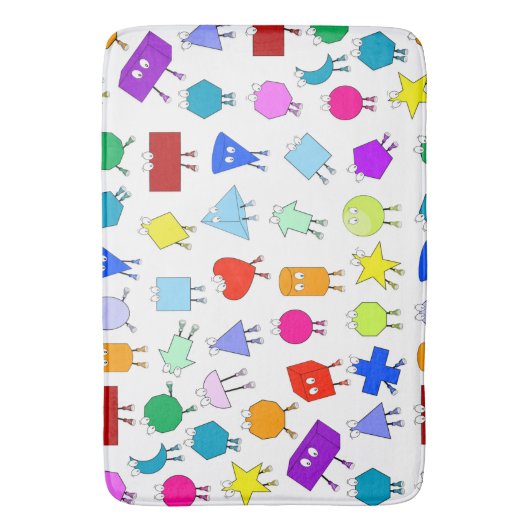 Farbiges geometrisches Muster für 2D & 3D-Formen f Badematte (Vorderseite Vertikal)