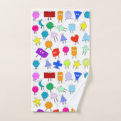 Farbiges geometrisches Muster für 2D & 3D-Formen f Badhandtuch Set (Handtuch)