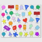 Farbiges geometrisches Muster für 2D & 3D-Formen f Geschenkpapier (Flach)