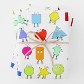 Farbiges geometrisches Muster für 2D & 3D-Formen f Geschenkpapier Set (Beispiel)
