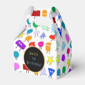 Farbiges geometrisches Muster für 2D & 3D-Formen f Geschenkschachtel (Rückseite)