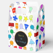 Farbiges geometrisches Muster für 2D & 3D-Formen f Geschenkschachtel (Geöffnet)