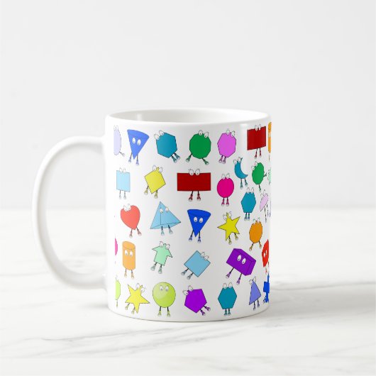 Farbiges geometrisches Muster für 2D & 3D-Formen f Kaffeetasse (Links)