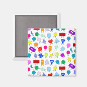 Farbiges geometrisches Muster für 2D & 3D-Formen f Magnet (Vorderseite/Rückseite)