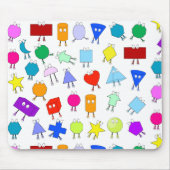 Farbiges geometrisches Muster für 2D & 3D-Formen f Mousepad (Vorne)